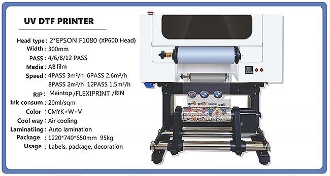 30CM UV DTFプリンター ロールからロール A3 UV DTFプリンター ボトル用アクリルプラスチック
