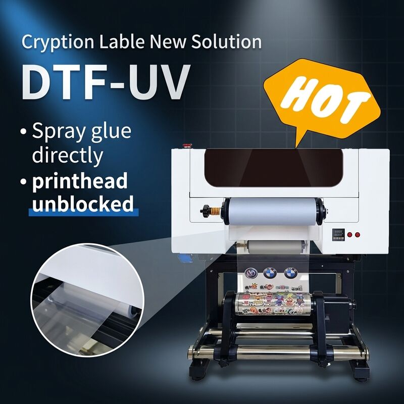 2ヘッドUV DTFプリンター 30cm ロールボトル アクリルスッテッカー製造機